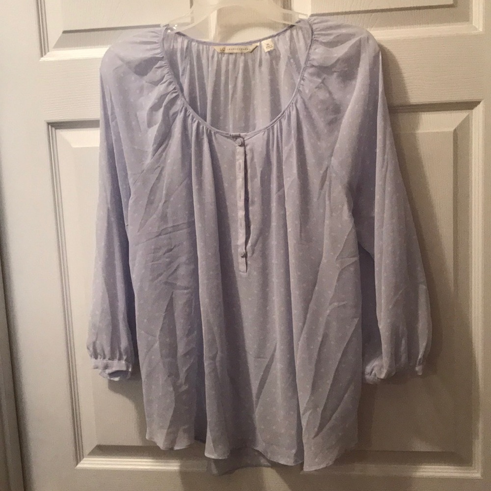 COPY - Lauren Conrad XL Light Blue Blouse with Hearts